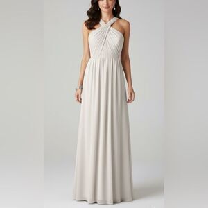 Jenny Yoo Collection Chiffon Bridesmaids Gown Dress Sleeveless Champagne Size 12